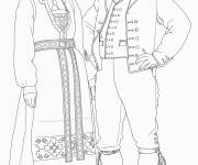 Coloriage Costumes folkloriques d'Europe