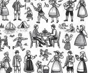 Coloriage Des europ&eacute;ens de l'&egrave;re ancienne