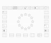 Coloriage Drapeaux des pays de l'Union europ&eacute;enne