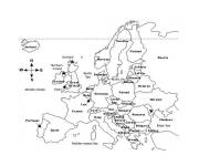 Coloriage et dessins gratuit Illustration de la carte d'Europe à imprimer