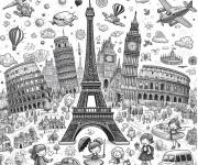 Coloriage Image Europe complexe