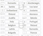 Coloriage Les noms des pays de d'Europe