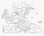 Coloriage et dessins gratuit Les pays europ&eacute;ens à imprimer
