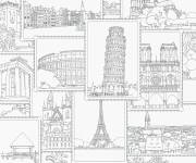 Coloriage Meilleurs monuments historiques d'Europe