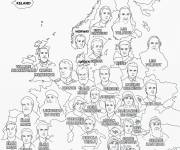 Coloriage Personnages les plus populaires dans chaque pays d'Europe