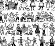 Coloriage et dessins gratuit Traditions europ&eacute;ennes pour enfants à imprimer
