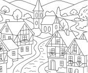 Coloriage Village europ&eacute;enne