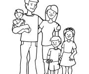 Coloriage et dessins gratuit Famille simple &agrave; colorier à imprimer