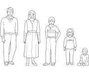 Coloriage Illustration d'une famille adorable