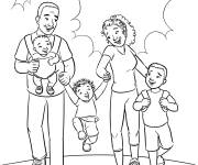 Coloriage et dessins gratuit La famille dans la nature à imprimer