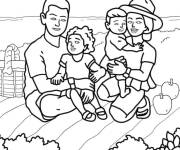 Coloriage la piquenique familiale dans le parc