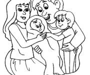 Coloriage Le f&egrave;re c&eacute;l&egrave;bre le pr&eacute;sence de sa nouvelle s&oelig;ur