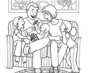 Coloriage Le foyer familial