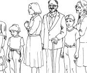 Coloriage Les diff&eacute;rentes g&eacute;n&eacute;rations d'une grande famille