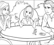 Coloriage Les parents discutent les probl&egrave;mes de leur fille