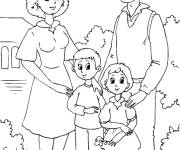 Coloriage Photo de famille sympathique
