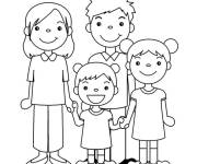 Coloriage Portrait d'une famille facile