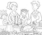 Coloriage Un diner d'une famille royale