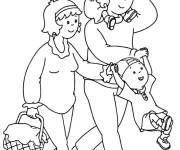 Coloriage Une famille adorable