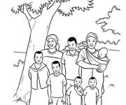 Coloriage Une famille africaine
