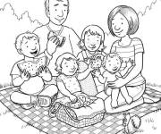 Coloriage Une famille amicale