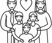 Coloriage Une famille en emoji