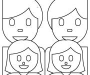 Coloriage Une famille en emoji à colorier