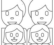 Coloriage Une famille en emoji &agrave; colorier