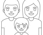 Coloriage Une famille facile en emoji
