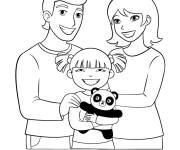 Coloriage Une famille joyeuse