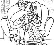 Coloriage Une famille mignonne