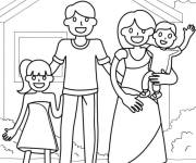 Coloriage Une famille pour ps
