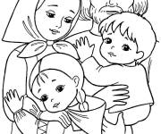 Coloriage Une famille religieuse