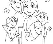 Coloriage Une famille vraiment amoureuse
