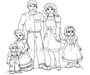 Coloriage Une grande famille &agrave; imprimer