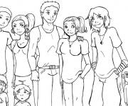 Coloriage Une grosse famille
