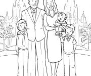Coloriage Une image d'une famille