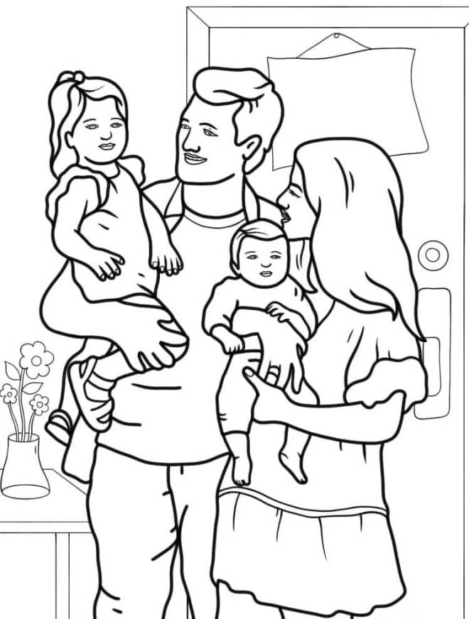 Free Printable Family Coloring Page