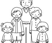 Coloriage Une photo de mur d'une famille adorable