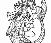 Coloriage Fantastique Siréne de Mer