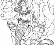 Coloriage Sirène de Mer imaginaire