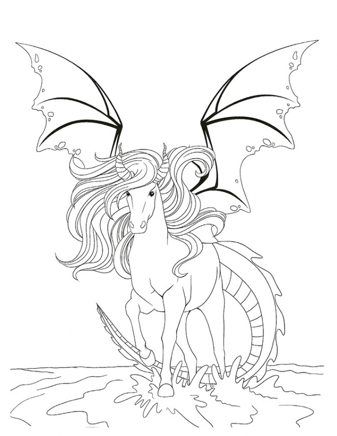 Coloriage Un Cheval Fantastique en couleur dessin gratuit à imprimer