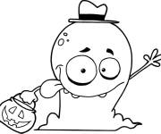 Coloriage et dessins gratuit Fantôme d'Halloween rigolo à imprimer