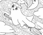 Coloriage et dessins gratuit Fantôme halloween qui vole à imprimer