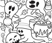 Coloriage Fantômes d'Halloween partout