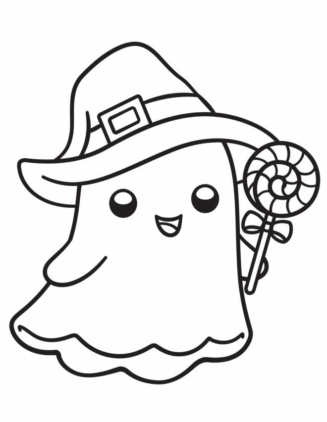Coloriage et dessins gratuits Petit fantôme d'halloween à imprimer