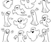 Coloriage Tout fantômes d'Halloween
