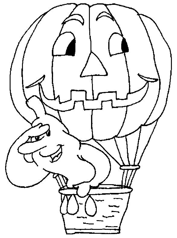 Coloriage et dessins gratuits Un fantôme dans une montgolfière à imprimer
