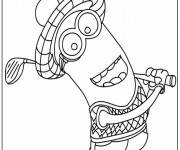 Coloriage Film Les Minions Kévin golfeur