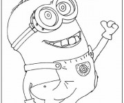 Coloriage et dessins gratuit Film Les Minions Stuart tout en souriant à imprimer